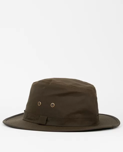 Hats & Gloves Olive Barbour Dawson Wax Safari Hat Bargain Accessories