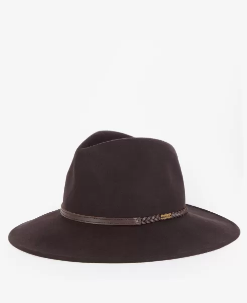 Olive Melange Barbour Tack Fedora Hats & Gloves Accessories Discount