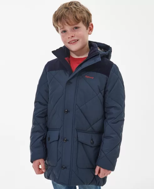 Tough Quilted Jackets Navy Barbour Boys' Elmwood Quilted Jacket Kids